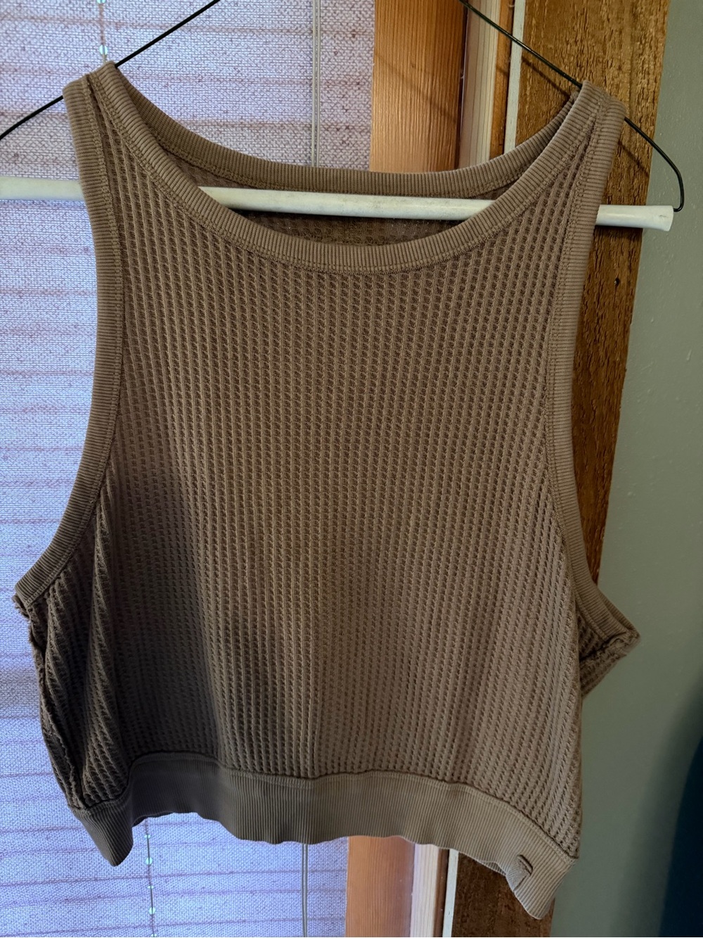 We The Free Waffle-Knit Cropped Tank Top - Taupe
